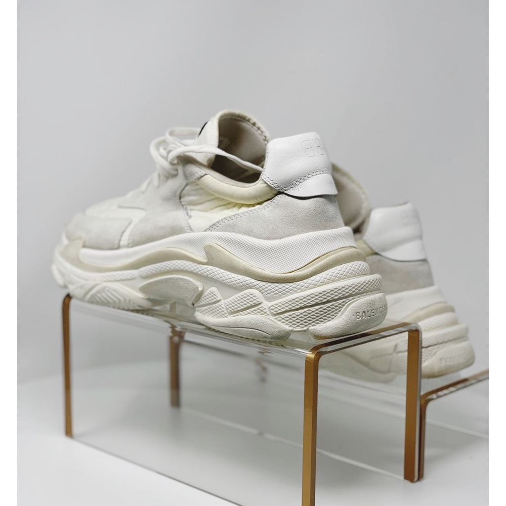 Balenciaga Men Triple S Sneakers White Ecru FR Size 45/ US 12. Gently Used - Picture 11 of 12